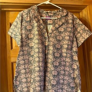 Fat Face Pink and Blue Floral Blouse